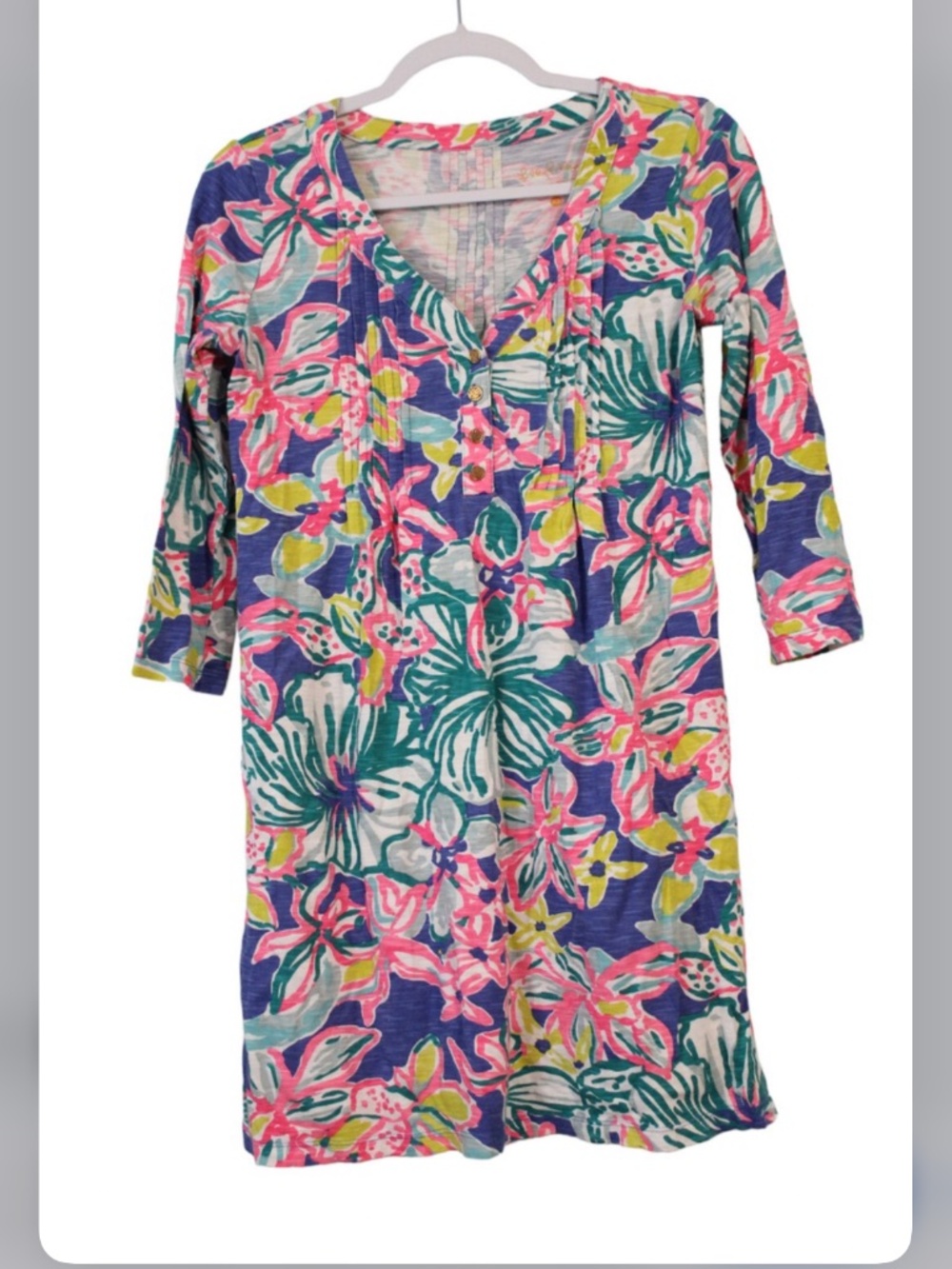Lilly Pulitzer Navy , blue and pink color size Small Floral Shift Dress